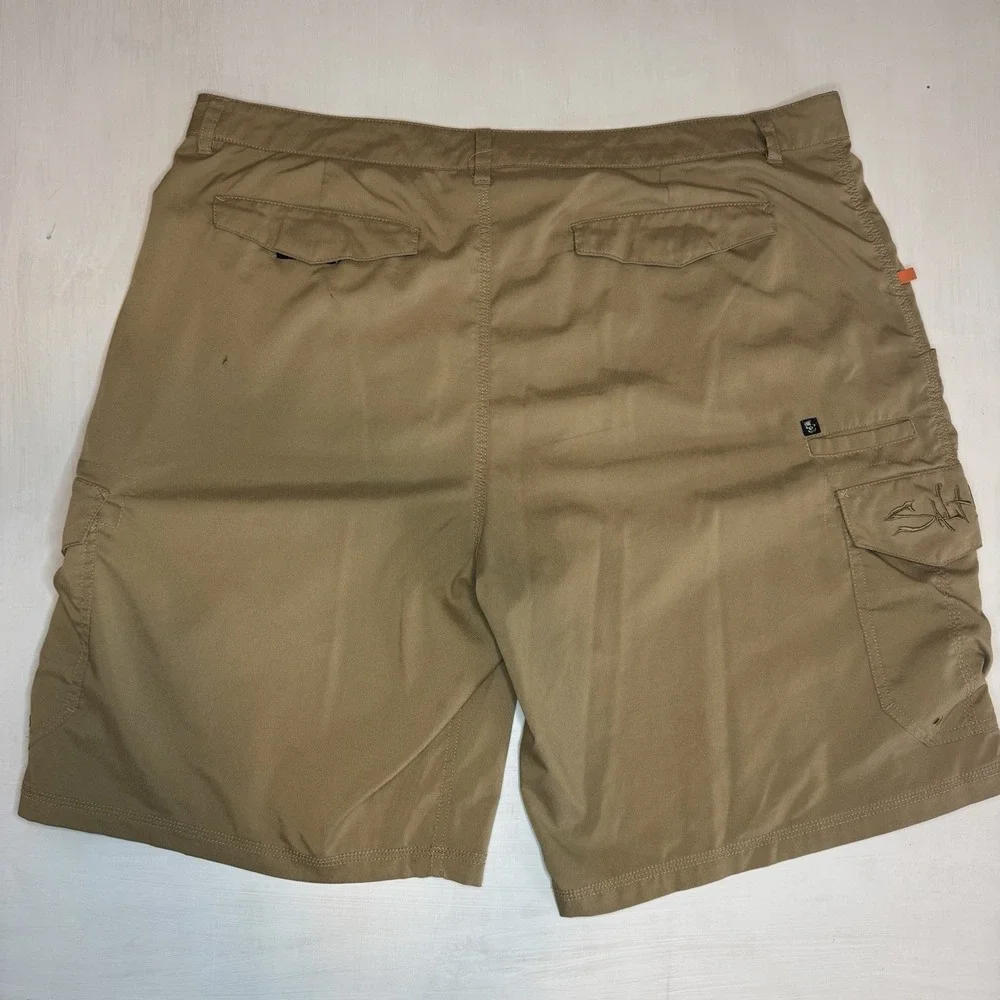 Salt Life La Vida Shorts Men's 40 Khaki Cargo Vapor Stretch Tan Outdoor Tactical